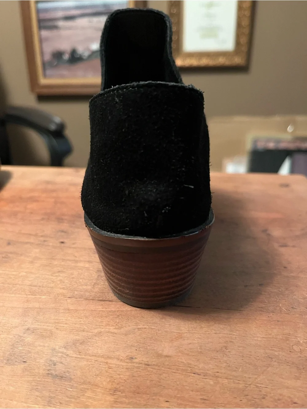 Lucky Brand Fausst Bootie Black Oiled Suede Boots Size 9M Boot Leather